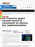 US Treasury opens second round of comments on Genius Act implementation - The Crypto News Wire