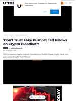 'Don't Trust Fake Pumps': Ted Pillows on Crypto Bloodbath - U.Today