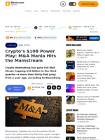 Crypto’s $10B Power Play: M&A Mania Hits the Mainstream – News Bytes Bitcoin News
