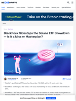 Why BlackRock Misses Out on Solana ETF Showdown