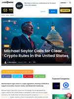 Michael Saylor Calls for Clear Crypto Rules in the United States | Live Bitcoin News