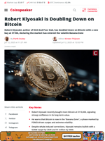 Robert Kiyosaki Is Doubling Down on Bitcoin - Coinspeaker