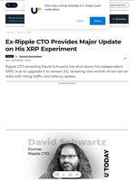 Ex-Ripple CTO Provides Major Update on His XRP Experiment - U.Today