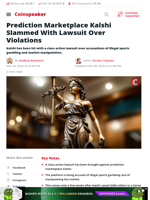 Prediction Marketplace Kalshi Slammed With Lawsuit Over Violations - Coinspeaker