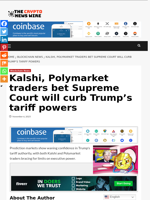 Kalshi, Polymarket traders bet Supreme Court will curb Trump’s tariff powers - The Crypto News Wire