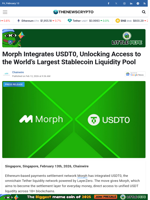 Morph Integrates USDT0, Unlocking Access to the World’s Largest Stablecoin Liquidity Pool - TheNewsCrypto