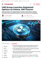 CME Group Launches Regulated Options on Solana, XRP Futures - Coinspeaker