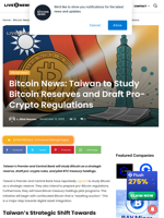 Bitcoin News: Taiwan to Study Bitcoin Reserves and Draft Pro-Crypto Regulations | Live Bitcoin News
