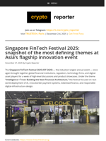 Singapore FinTech Festival 2025: snapshot of the most defining themes at Asia’s flagship innovation event