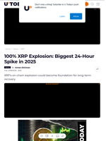 100% XRP Explosion: Biggest 24-Hour Spike in 2025 - U.Today