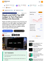 Ripple and C2FO Tap XRP Ledger to Turn Payment Delays Into Seconds
