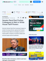Senator Rand Paul Pushes Colleagues to Rein In White House Tariff Powers – Economics Bitcoin News