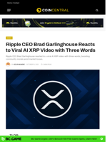 Ripple CEO Brad Garlinghouse Reacts to Viral AI XRP Video with