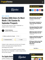 Cardano (ADA) Enters Its Worst Month: 3 AIs Examine Its September Prospects