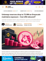 Uniswap reserves drop to 72.9M as Grayscale maintains exposure – Can UNI rebound? - AMBCrypto