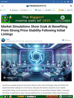 Market Simulations Show Ozak AI Benefiting From Strong Price Stability Following Initial Listings