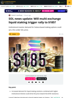 SOL Staking Launch Could Set Off Rally Toward $185