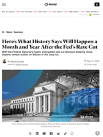 Here's What History Says Will Happen a Month and Year After the Fed's Rate Cut - Decrypt