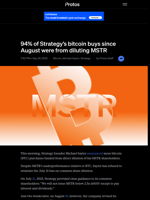 94% of Strategy’s bitcoin buys since August were from diluting MSTR