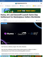 Huma, Arf, and Geoswift Launch Same-Day Settlement for Marketplace Sellers Worldwide - TheNewsCrypto