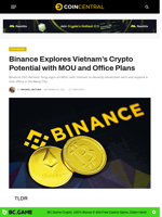 Binance Explores Vietnam’s Crypto Potential with MOU and Office Plans - CoinCentral