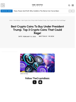 Best Crypto Coins To Buy Under President Trump. Top 3 Crypto Coins That Could Rage!