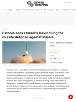 Estonia seeks Israel's David Sling for missile defense against Russia