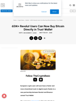 65M+ Revolut Users Can Now Buy Bitcoin Directly in Trust Wallet