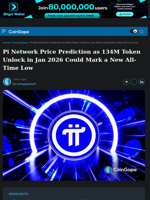 Pi Network Price Prediction as 134M Token Unlock in Jan 2026 Could Mark a New All-Time Low