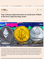 Top 3 cheap cryptocurrencies to watch now: Which is the best crypto for long-term? - AMBCrypto