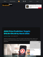AVAX Price Prediction: Targets $15.50-$16.50 by March 2026 - Blockchain.News