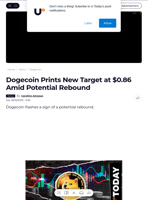 Dogecoin Prints New Target at $0.86 Amid Potential Rebound - U.Today