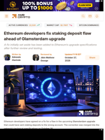 Ethereum developers fix staking deposit flaw ahead of Glamsterdam upgrade - AMBCrypto