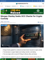 Morgan Stanley Seeks OCC Charter for Crypto Custody