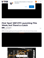 First 'Spot' XRP ETF Launching This Week, but There's a Catch - U.Today