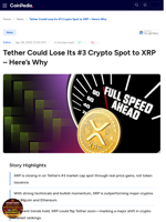 Tether Could Lose Its #3 Crypto Spot to XRP - Here’s Why