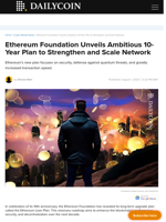 Ethereum Foundation Unveils Ambitious 10-Year Plan to Strengthen and Scale Network - DailyCoin