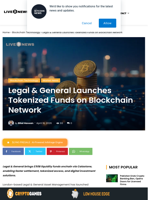 Legal & General Launches Tokenized Funds on Blockchain Network | Live Bitcoin News