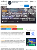 LivLive vs Remittix vs Best Wallet Token: Which Best Crypto Presale Stand Out In Q4 2025? | Live Bitcoin News