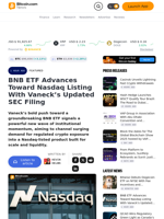 BNB ETF Advances Toward Nasdaq Listing With Vaneck’s Updated SEC Filing – Featured Bitcoin News