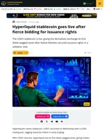 Hyperliquid launches USDH stablecoin issued by Native Markets