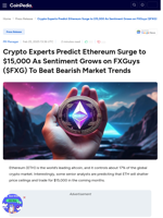 Crypto Experts Predict Ethereum Surge to $15,000 As Sentiment Grows on FXGuys ($FXG) To Beat Bearish Market Trends