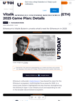 Vitalik Buterin Reveals Ethereum (ETH) 2025 Game Plan: Details