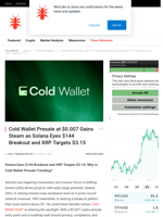 Cold Wallet Presale at $0.007 Gains Steam as Solana Eyes $144 Breakout and XRP Targets $3.15 - NullTX