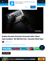 Kraken Rejects Extortion Demands After Client Data Incident