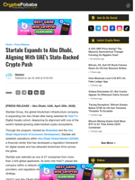 Startale Expands to Abu Dhabi, Aligning With UAE’s State-Backed Crypto Push