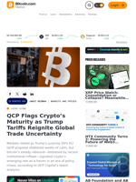 QCP Flags Crypto’s Maturity as Trump Tariffs Reignite Global Trade Uncertainty – Markets and Prices Bitcoin News