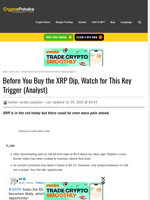 Before You Buy the XRP Dip, Watch for This Key Trigger (Analyst)