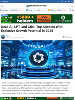 Ozak AI, LPT, and CRO: Top Altcoins With Explosive Growth Potential in 2025