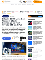 Bitcoin BETA Listed on Warsaw Stock Exchange as First Crypto ETF on GPW – News Bytes Bitcoin News